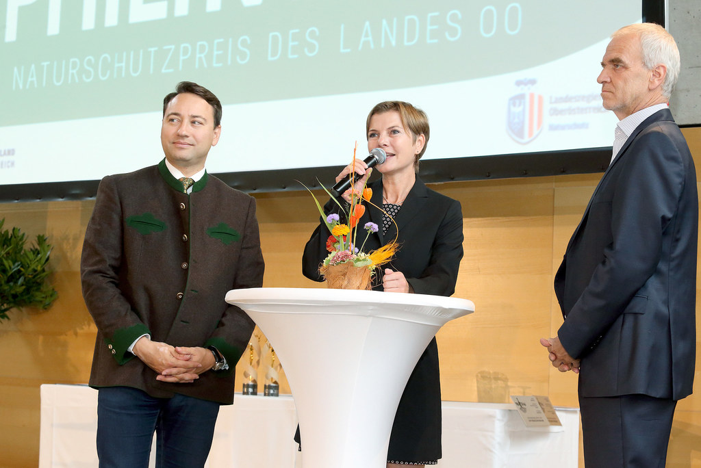 Manfred Haimbuchner, Claudia Em, und Gottfried Schindlbauer bei der Presiverleihung